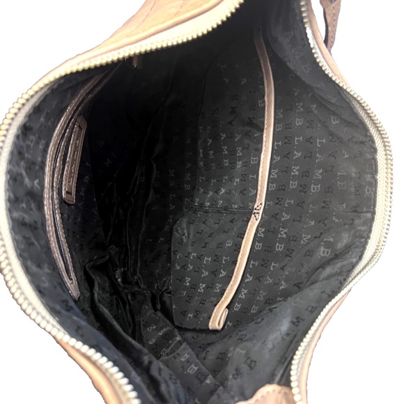 Vintage Y2K L.A.M.B By Gwen Stefani Hobo Bag Cool Tan Super Soft Quilted Leather - Picture 5 of 11